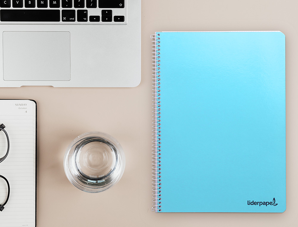 CUADERNO ESPIRAL LIDERPAPEL A4 MICRO SMART TAPA BLANDA 80H 60GR HORIZONTAL 7MM DOBLE MARGEN 4 TALADROS COLORES