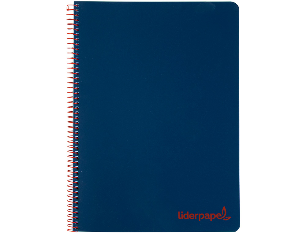 CUADERNO ESPIRAL LIDERPAPEL A5 MICRO WONDER TAPA PLASTICO 120H 90GR CUADRO 5MM 5 BANDAS 6 TALADROS COLOR AZUL MARINO