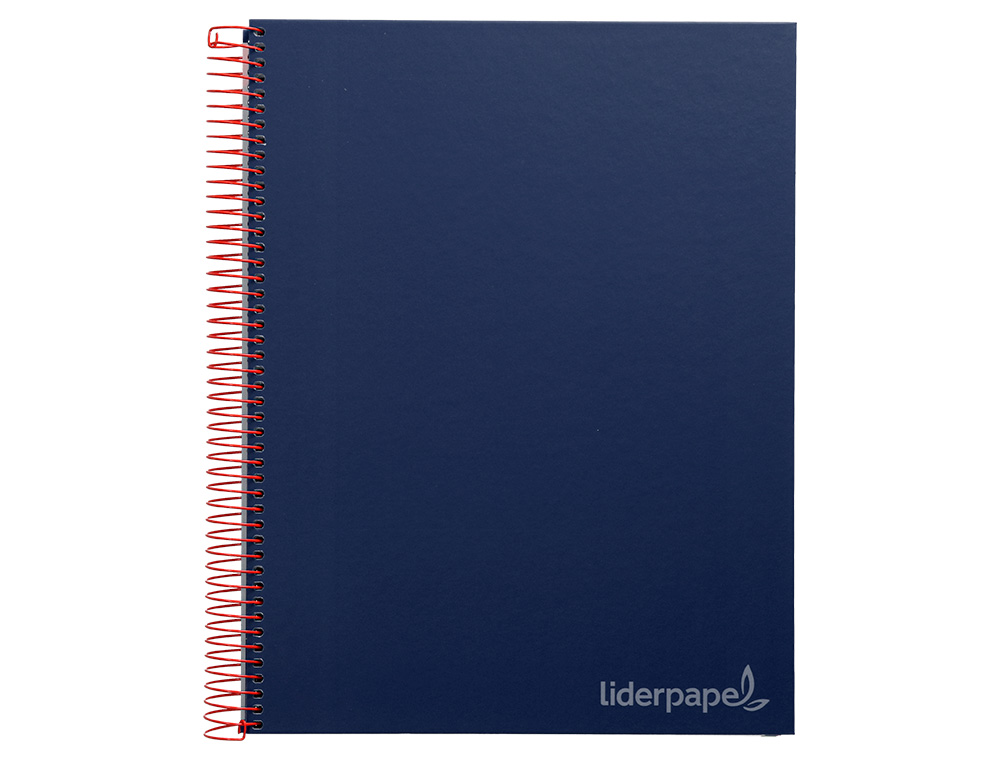 CUADERNO ESPIRAL LIDERPAPEL A4 MICRO JOLLY TAPA FORRADA 140H 75 GR CUADRO 5MM 5 BANDAS 4 TALADROS COLOR AZUL