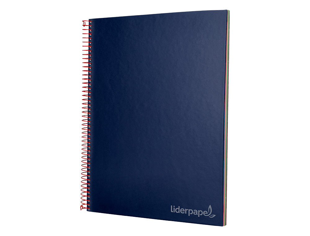 CUADERNO ESPIRAL LIDERPAPEL A4 MICRO JOLLY TAPA FORRADA 140H 75 GR CUADRO 5MM 5 BANDAS 4 TALADROS COLOR AZUL