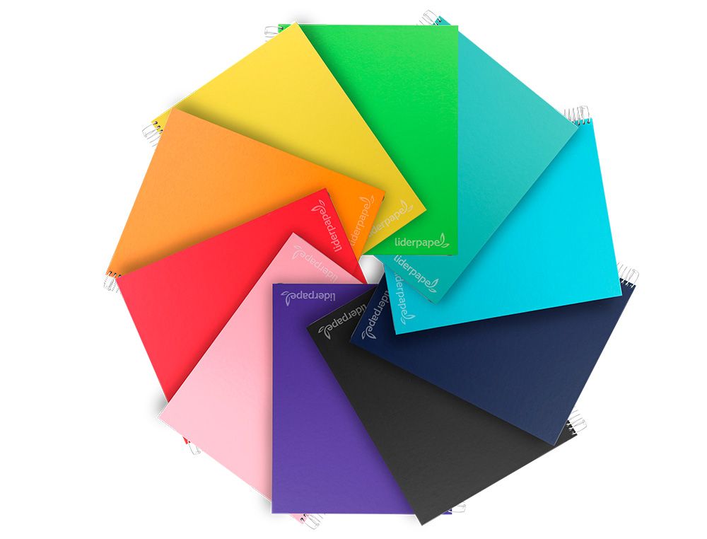 CUADERNO ESPIRAL LIDERPAPEL A4 MICRO JOLLY TAPA FORRADA 140H 75GR LISO 5 BANDAS 4 TALADROS COLORES SURTIDOS