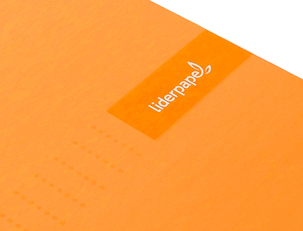 CUADERNO ESPIRAL LIDERPAPEL A4 MICRO CRAFTY TAPA FORRADA 120H 90GR CUADRO 5MM 5 BANDAS 4 COLORES COLOR NARANJA