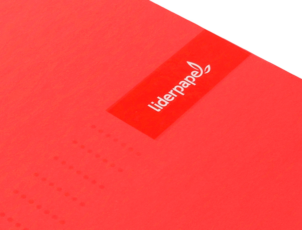 CUADERNO ESPIRAL LIDERPAPEL A4 MICRO CRAFTY TAPA FORRADA 120H 90GR CUADRO 5MM 5 BANDAS 4 COLORES COLOR ROJO