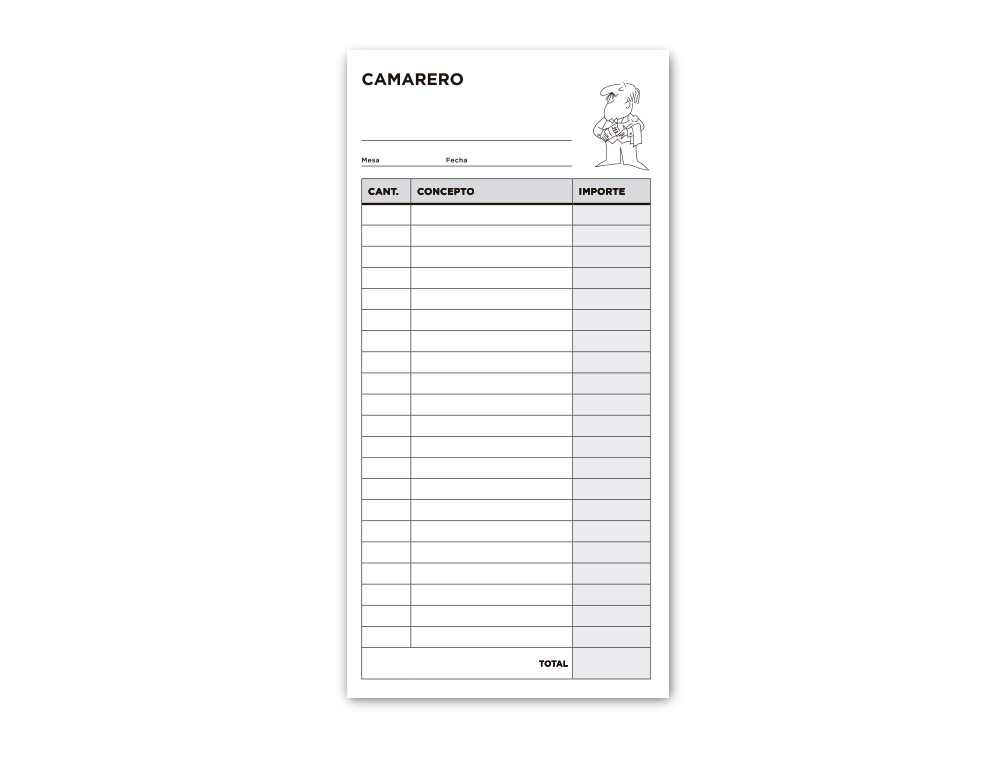 TALONARIO LIDERPAPEL CAMARERO 3/F ORIGINAL T114