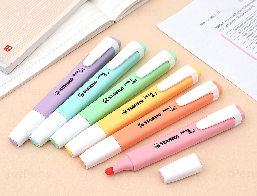 ROTULADOR STABILO FLUORESCENTE SWING COOL COLOR PASTEL BOLSA DE 6 UNIDADES COLORES SURTIDOS