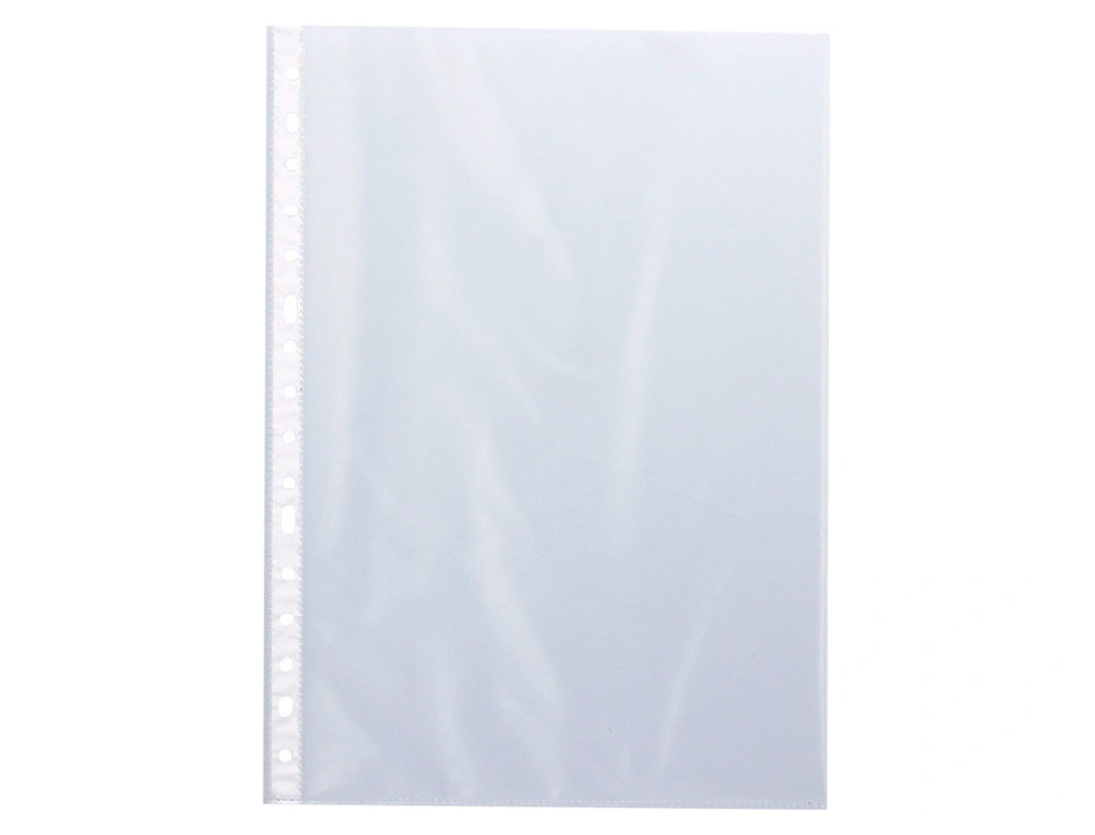 FUNDA MULTITALADRO Q-CONNECT DIN A4 80 MC CRISTAL CAJA DE 1400 UNIDADES