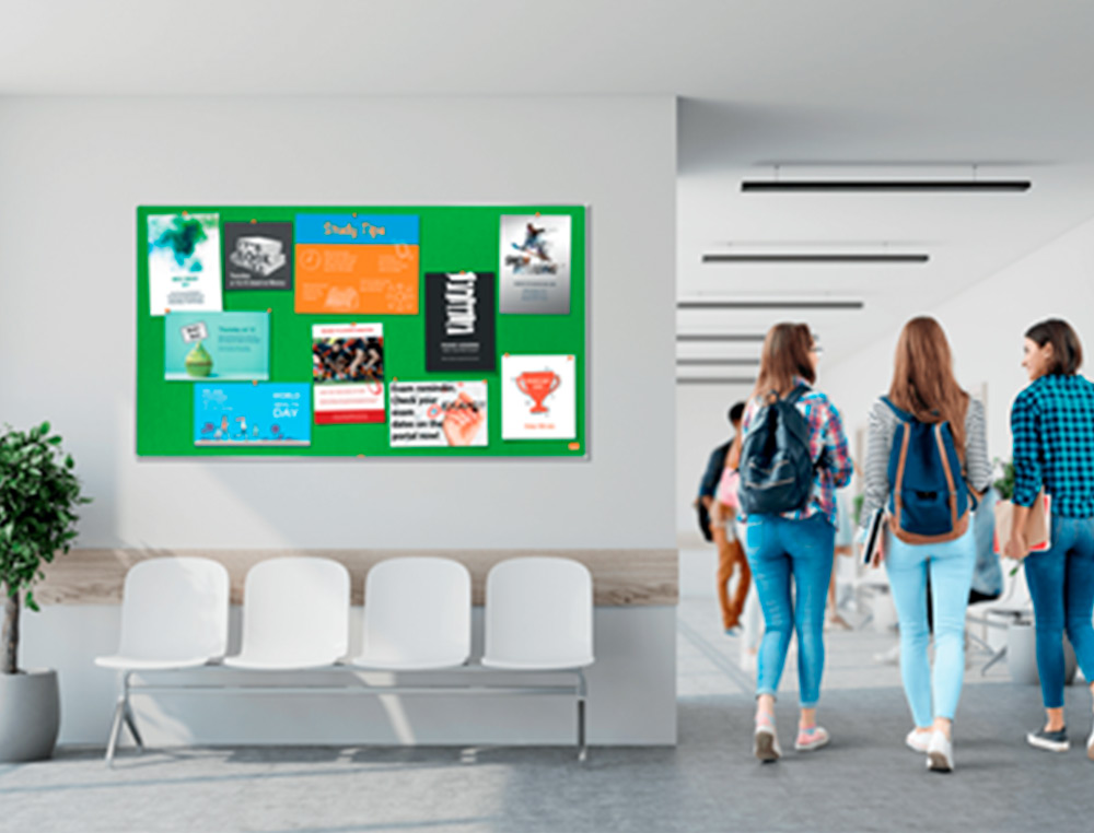 TABLERO DE ANUNCIOS NOBO IMPRESSION PRO FIELTRO VERDE FORMATO PANORAMICO 32