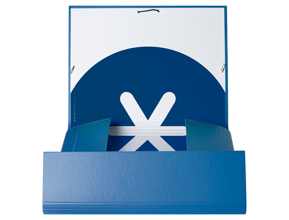 CARPETA ANTARTIK GOMAS TRES SOLAPAS CARTON FORRADO A4 COLOR AZUL MARINO