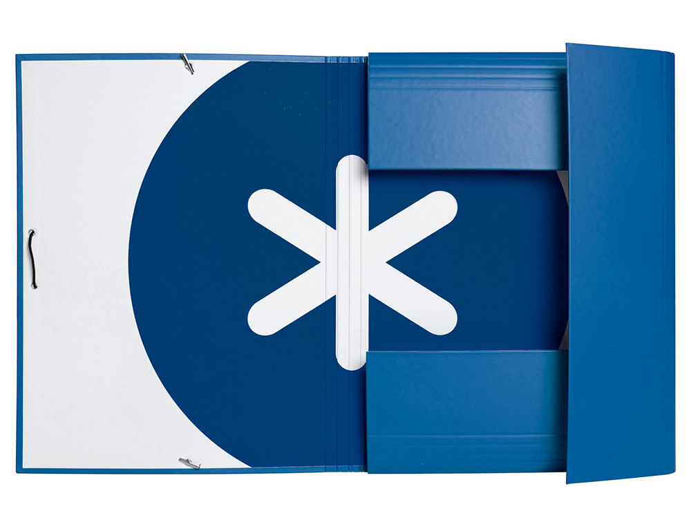 CARPETA ANTARTIK GOMAS TRES SOLAPAS CARTON FORRADO A4 COLOR AZUL MARINO