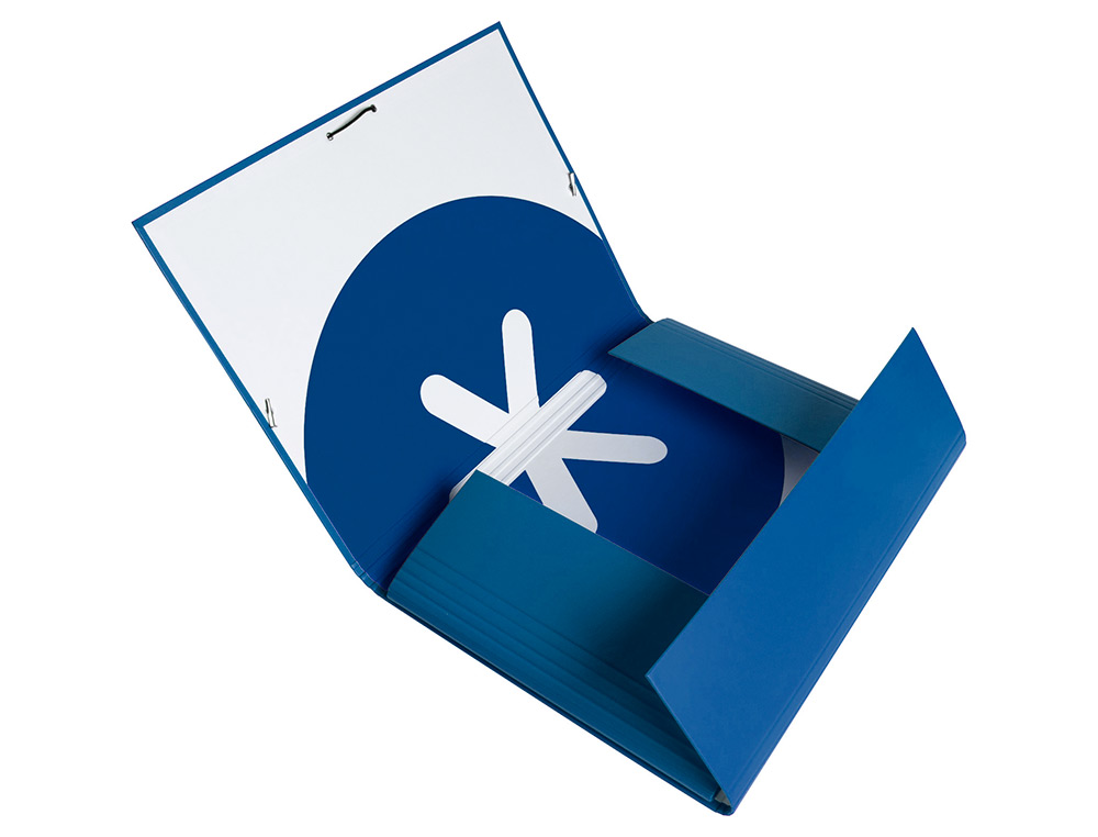 CARPETA ANTARTIK GOMAS TRES SOLAPAS CARTON FORRADO A4 COLOR AZUL MARINO