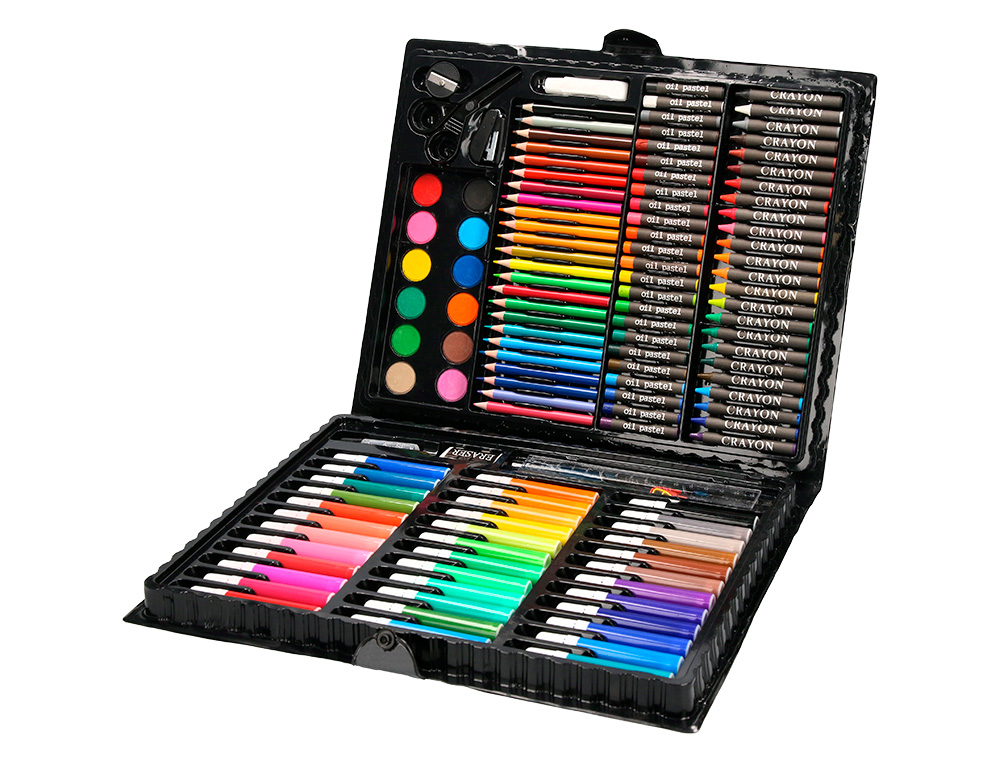 ESTUCHE DE PINTURA LIDERPAPEL PLASTICO 150 PIEZAS 36X31X4 CM