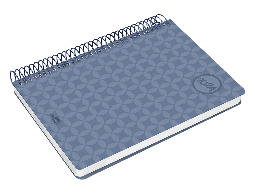 AGENDA ESPIRAL LIDERPAPEL CLASSIC A4 2024 DIA PAGINA PORTADA POLIPROPILENO PAPEL 70 GR COLOR AZUL