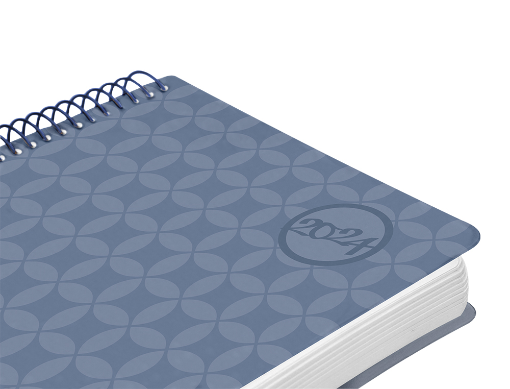 AGENDA ESPIRAL LIDERPAPEL CLASSIC A4 2024 DIA PAGINA PORTADA POLIPROPILENO PAPEL 70 GR COLOR AZUL