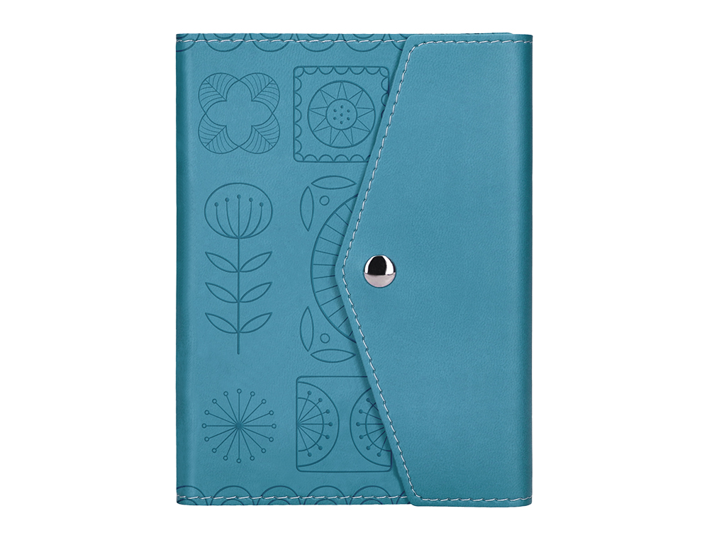 AGENDA ENCUADERNADA LIDERPAPEL THERASIA MINI 2024 DIA PAGINA COLOR TURQUESA PAPEL 70 GR