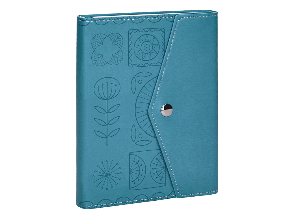 AGENDA ENCUADERNADA LIDERPAPEL THERASIA MINI 2024 DIA PAGINA COLOR TURQUESA PAPEL 70 GR