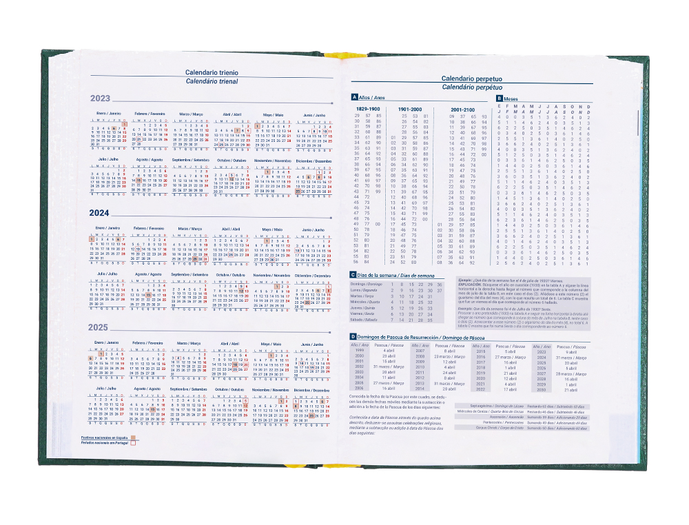 AGENDA ENCUADERNADA LIDERPAPEL CORFU 15X21 CM 2024 DIA PAGINA COLOR VERDE PAPEL 60 GR