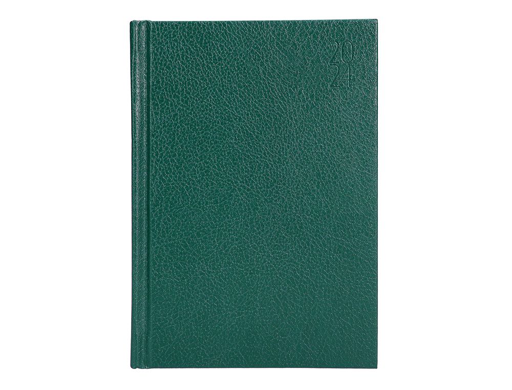 AGENDA ENCUADERNADA LIDERPAPEL CORFU 15X21 CM 2024 DIA PAGINA COLOR VERDE PAPEL 60 GR