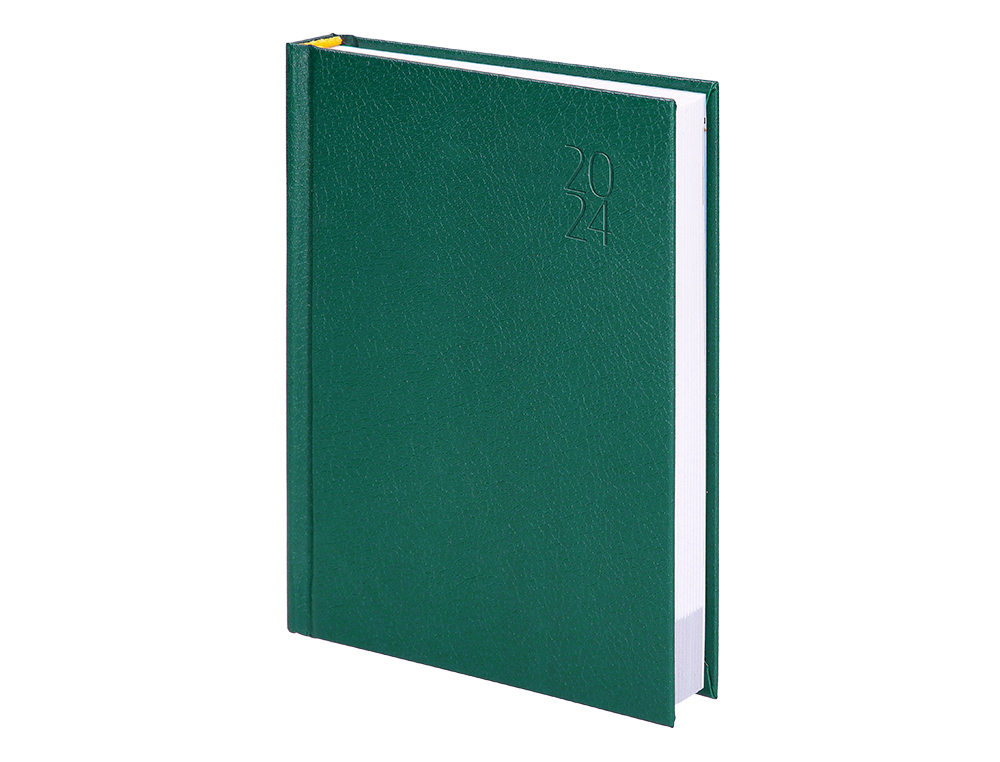 AGENDA ENCUADERNADA LIDERPAPEL CORFU 15X21 CM 2024 DIA PAGINA COLOR VERDE PAPEL 60 GR