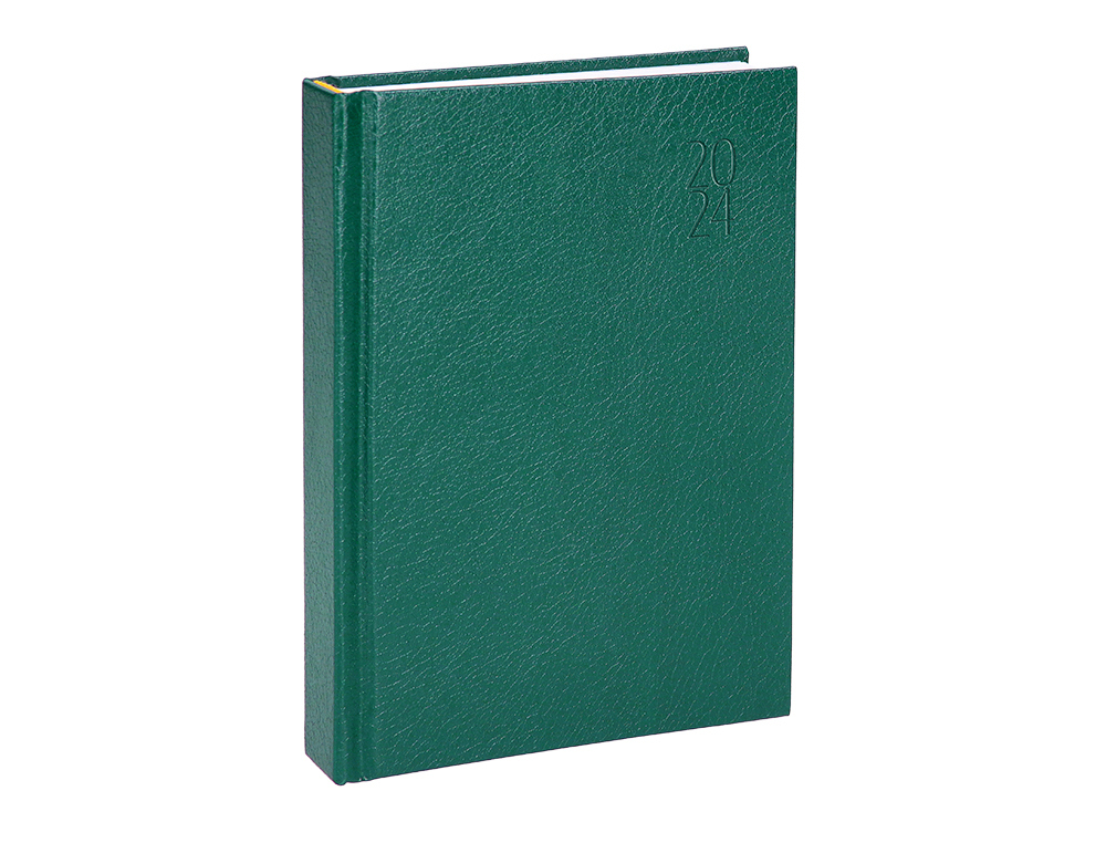 AGENDA ENCUADERNADA LIDERPAPEL CORFU 15X21 CM 2024 DIA PAGINA COLOR VERDE PAPEL 60 GR