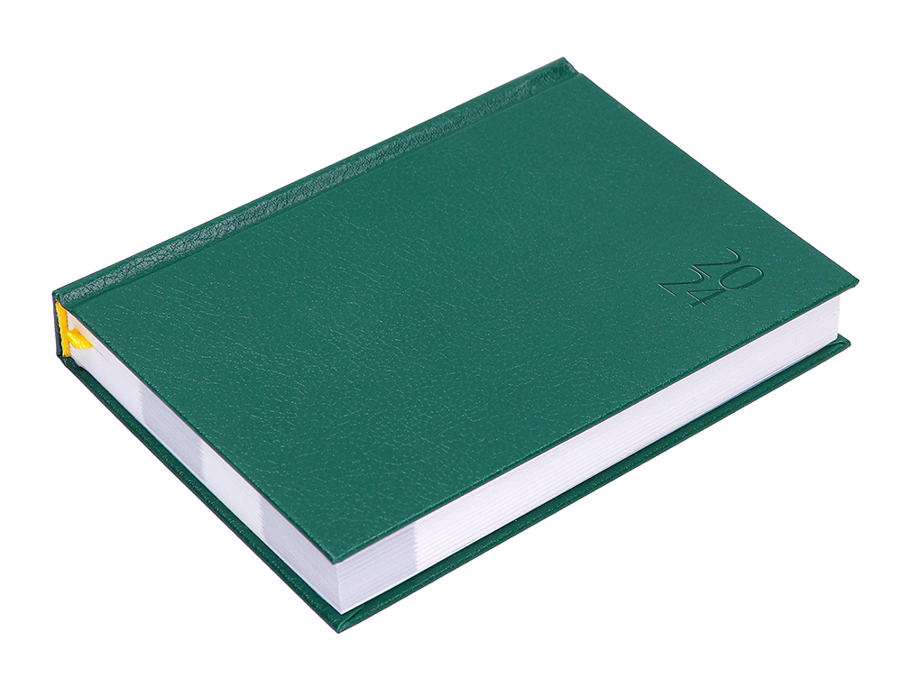 AGENDA ENCUADERNADA LIDERPAPEL CORFU 15X21 CM 2024 DIA PAGINA COLOR VERDE PAPEL 60 GR
