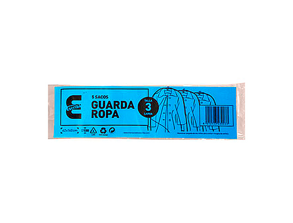 SACO GUARDARROPA GALGA 100 62X140 CM ROLLO DE 5 UNIDADES