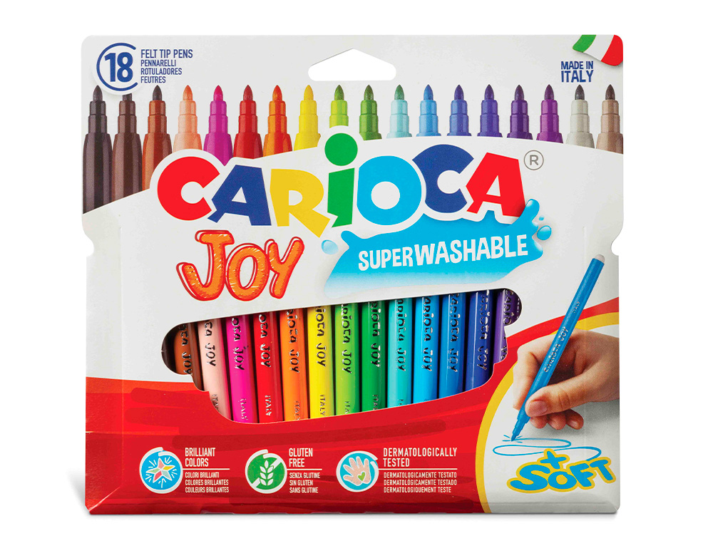 ROTULADOR CARIOCA JOY CAJA DE 18 COLORES SURTIDOS