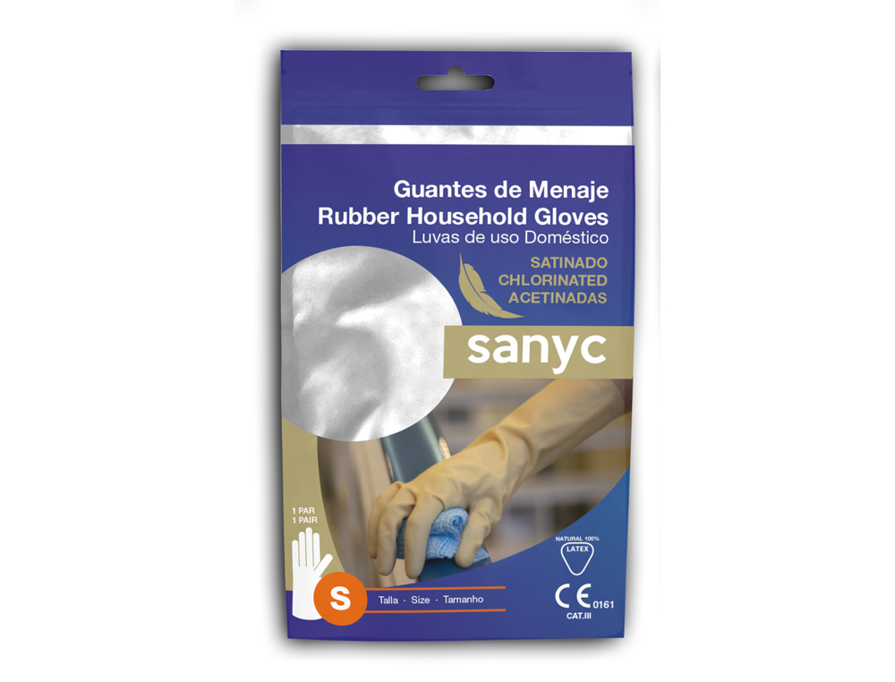 GUANTES DE LATEX SATINADOS CON RELIEVE ANTI DESLIZANTE SIN POLVO PAR TALLA PEQUEA