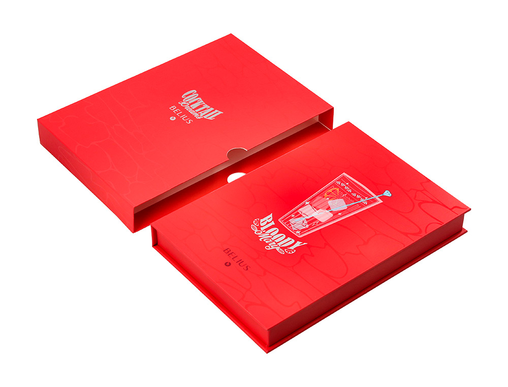 BOLIGRAFO Y WALLET BELIUS COCKTAILS BLOODY MARY ALUMINIOROJO PLATEADO RELIEVE TINTA COLOR AZUL CAJA DE DISEO