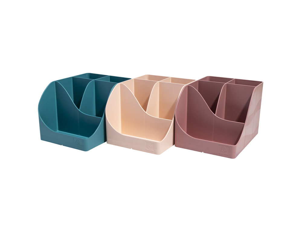 CUBILETE PORTALAPICES EXACOMPTA SKANDI PLASTICO RECICLADO COLOR ROSA VIEJO 155X119X109 MM
