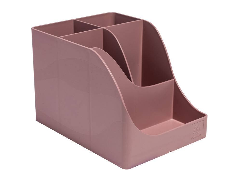 CUBILETE PORTALAPICES EXACOMPTA SKANDI PLASTICO RECICLADO COLOR ROSA VIEJO 155X119X109 MM
