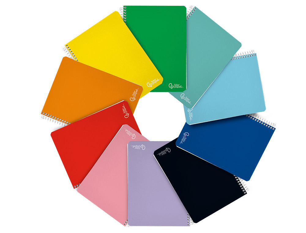 CUADERNO ESPIRAL LIDERPAPEL A4 WITTY TAPA DURA 80H 90GR CUADRO 4MM CON MARGEN COLORES SURTIDOS