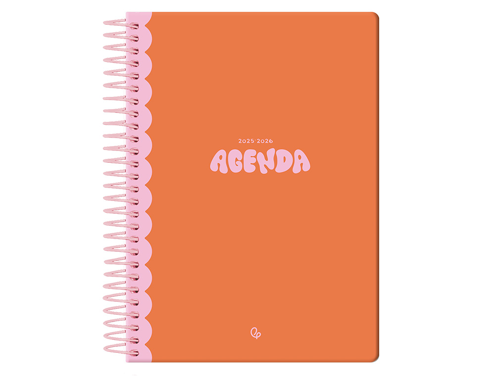 AGENDA ESCOLAR LIDERPAPEL 25-26 ESPIRAL CLASSIC NARANJA DIA PAGINA A5 BILINGE PAPEL FSC 70 GR