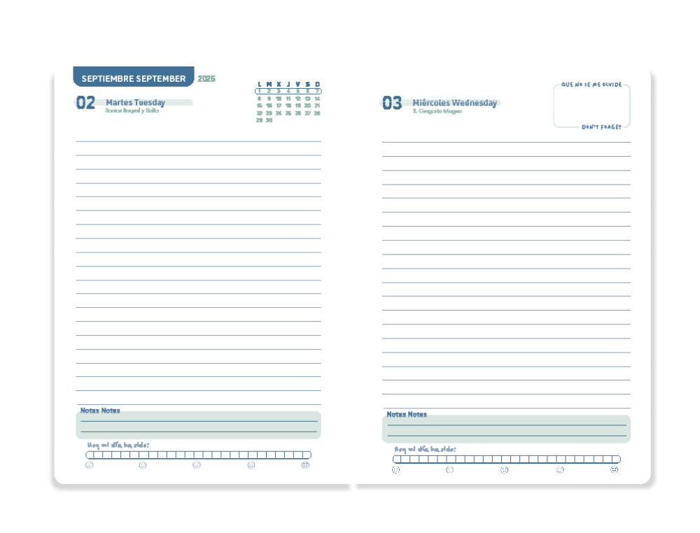 AGENDA ESCOLAR LIDERPAPEL 25-26 ESPIRAL CLASSIC NARANJA DIA PAGINA A5 BILINGE PAPEL FSC 70 GR