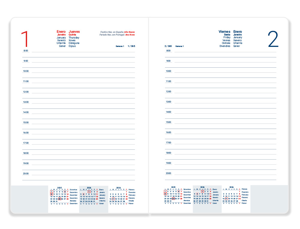 AGENDA ESPIRAL LIDERPAPEL KIMOLOS A5 2026 DIA PAGINA FOCUS PAPEL 70 GR FSC