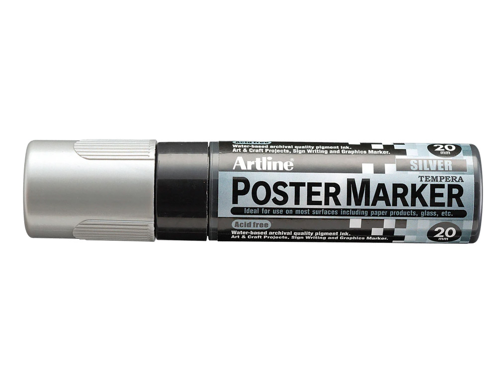 ROTULADOR ARTLINE POSTER MARKER EPP-20 PUNTA RECTANGULAR 20 MM COLOR PLATA