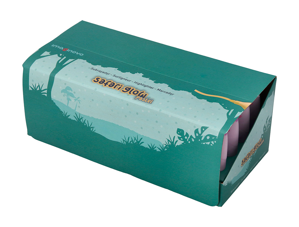 ROTULADOR IMAGINOVO FLUORESCENTE SAFARI GLOW PASTEL ANIMALES SURTIDOS