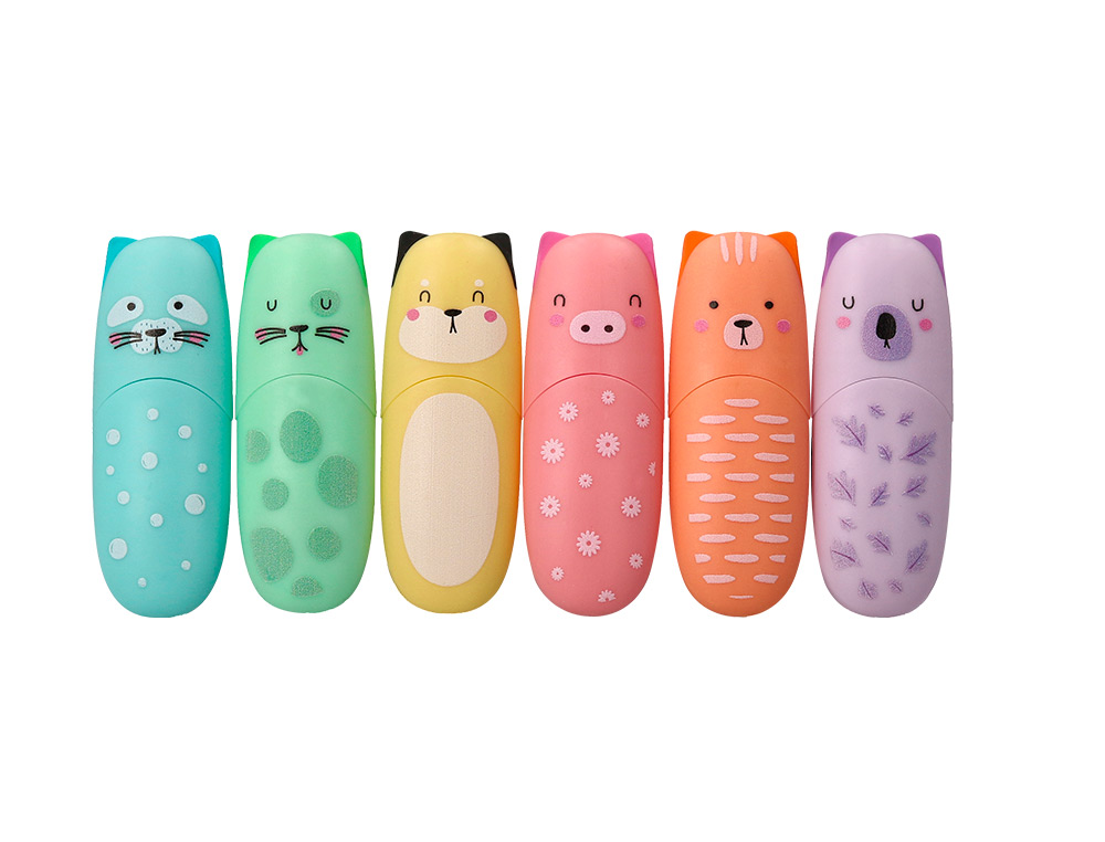 ROTULADOR IMAGINOVO FLUORESCENTE SAFARI GLOW PASTEL ANIMALES SURTIDOS
