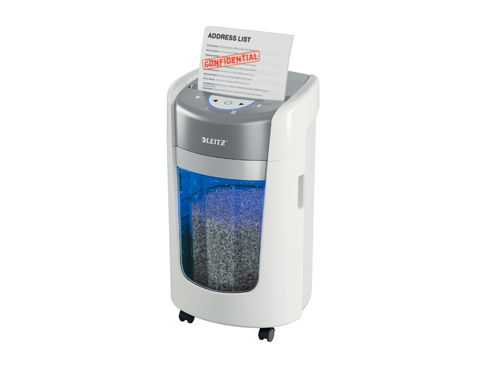 DESTRUCTORA DE DOCUMENTOS LEITZ OPTIMAX 225 HOME OFFICE P5 CAPACIDAD CORTE 6 HOJAS DESTRUYE GRAPAS CLIPS 15