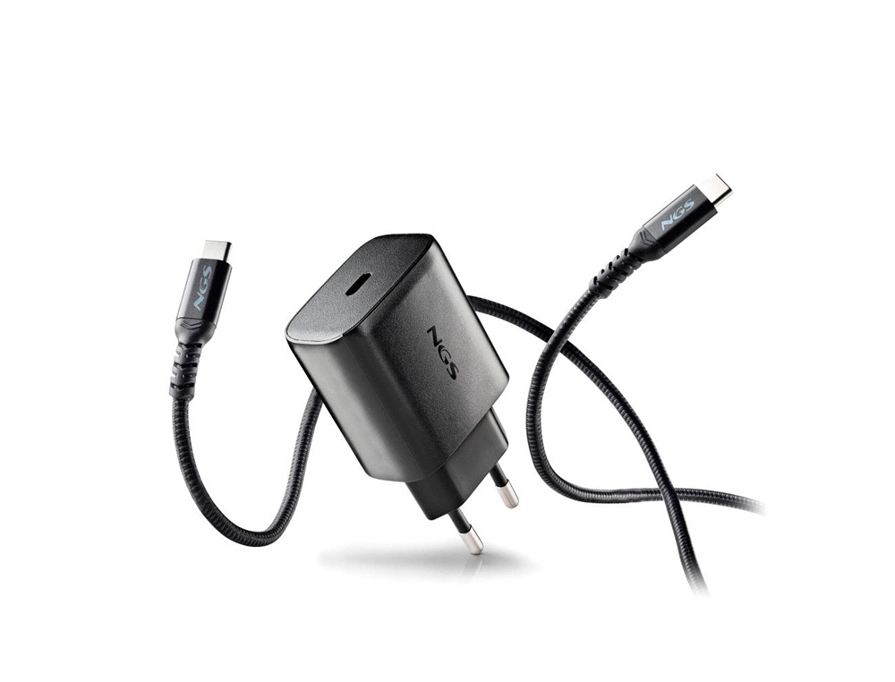 CARGADOR NGS DE PARED GAN ULTRARAPIDO PARA PORTATIL 45W USB-C CON CABLE USB-C A USB-C LONGITUD 1,5 MT