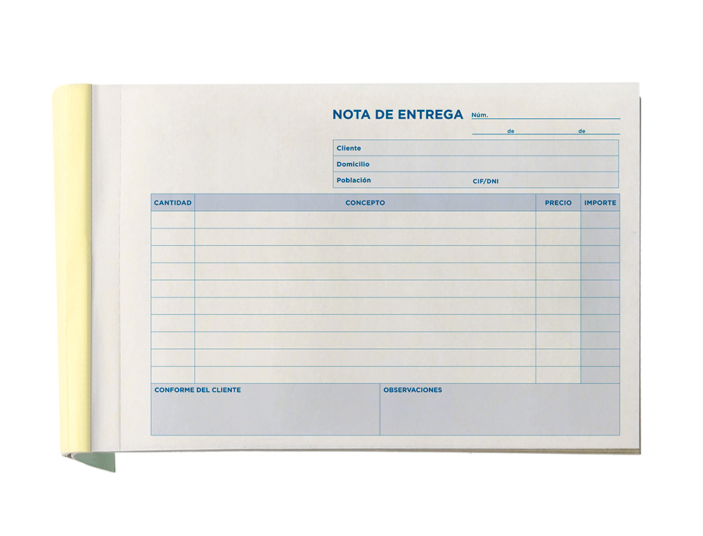 TALONARIO LIDERPAPEL ENTREGAS CUARTO ORIGINAL Y 2 COPIAS T329 APAISADO