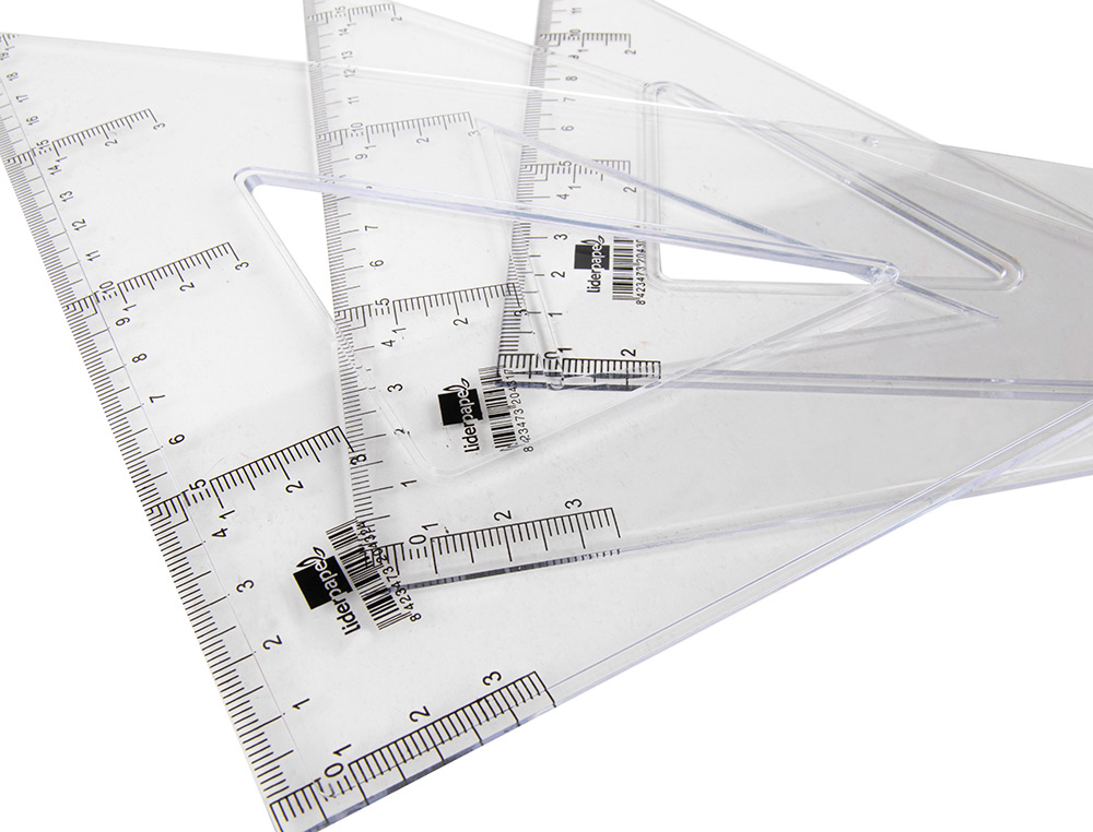 ESCUADRA LIDERPAPEL 20 CM PLASTICO CRISTAL