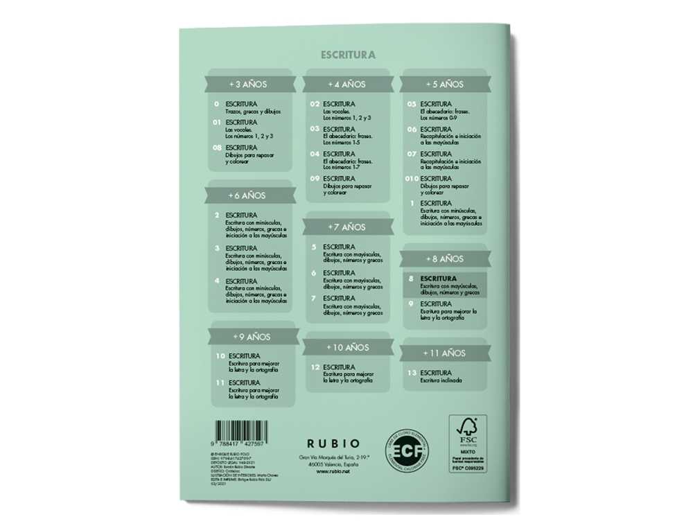 CUADERNO RUBIO CALIGRAFIA N 8