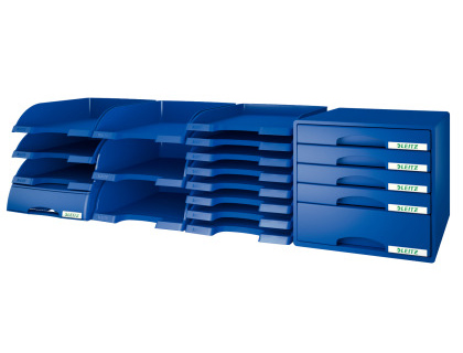 BANDEJA SOBREMESA LEITZ PLUS JUMBO OPACA COLOR AZUL 255X357X103 MM