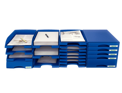 BANDEJA SOBREMESA LEITZ PLUS JUMBO OPACA COLOR AZUL 255X357X103 MM