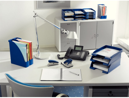 BANDEJA SOBREMESA LEITZ PLUS JUMBO OPACA COLOR AZUL 255X357X103 MM