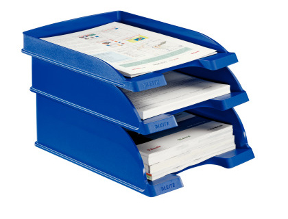 BANDEJA SOBREMESA LEITZ PLUS JUMBO OPACA COLOR AZUL 255X357X103 MM