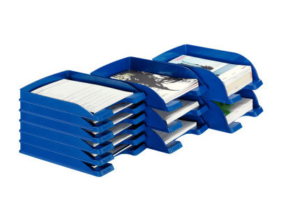 BANDEJA SOBREMESA LEITZ PLUS JUMBO OPACA COLOR AZUL 255X357X103 MM