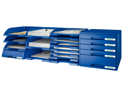BANDEJA SOBREMESA LEITZ PLUS JUMBO OPACA COLOR AZUL 255X357X103 MM