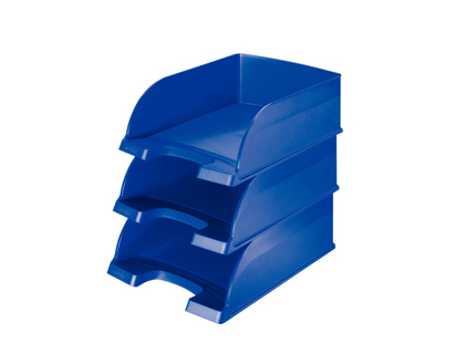 BANDEJA SOBREMESA LEITZ PLUS JUMBO OPACA COLOR AZUL 255X357X103 MM