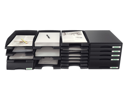BANDEJA SOBREMESA LEITZ PLUS JUMBO OPACA COLOR NEGRO 257X357X103 MM